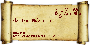 Éles Mária névjegykártya